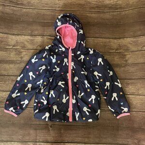 Girl’s Cherokee Rabbit Bunny Jacket Rain Jacket 5T Blue Pink